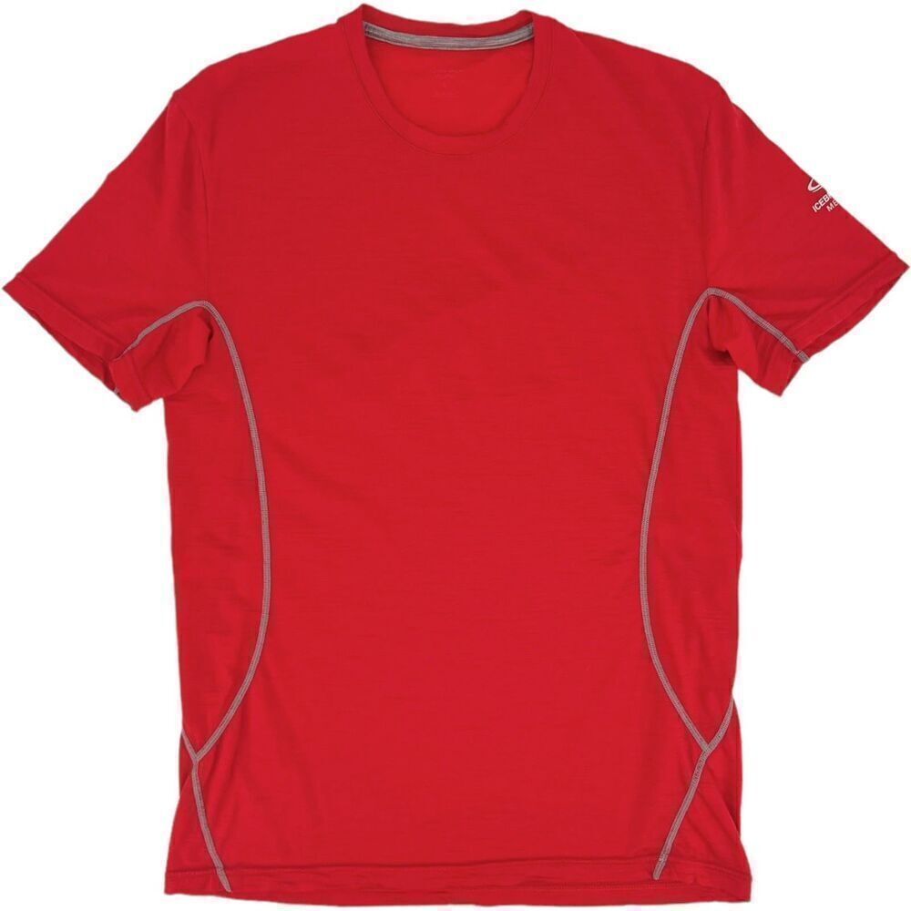 Icebreaker Men's Short Sleeve Crew Merino Shirt Red Small